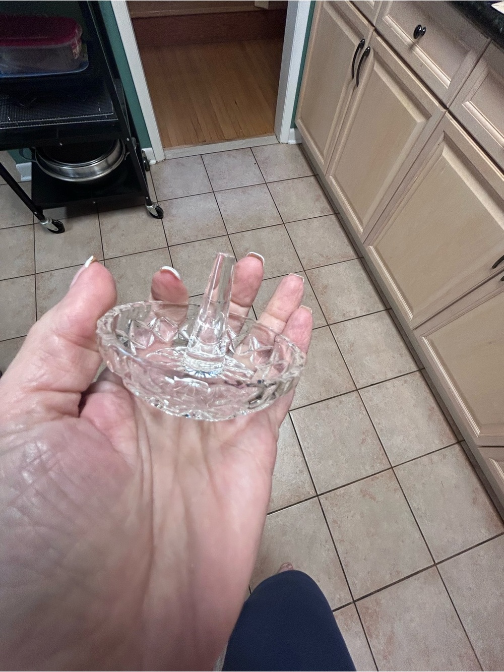 Clear Glass Ring Holder Jewelry Stand